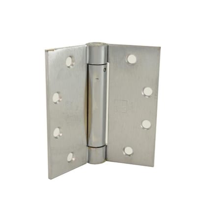 Hager 4.5 x 4.5 in. Full Mortise Single Acting Square Corner Spring Hinge, No. 037460 Satin Chrome 125041226D.1